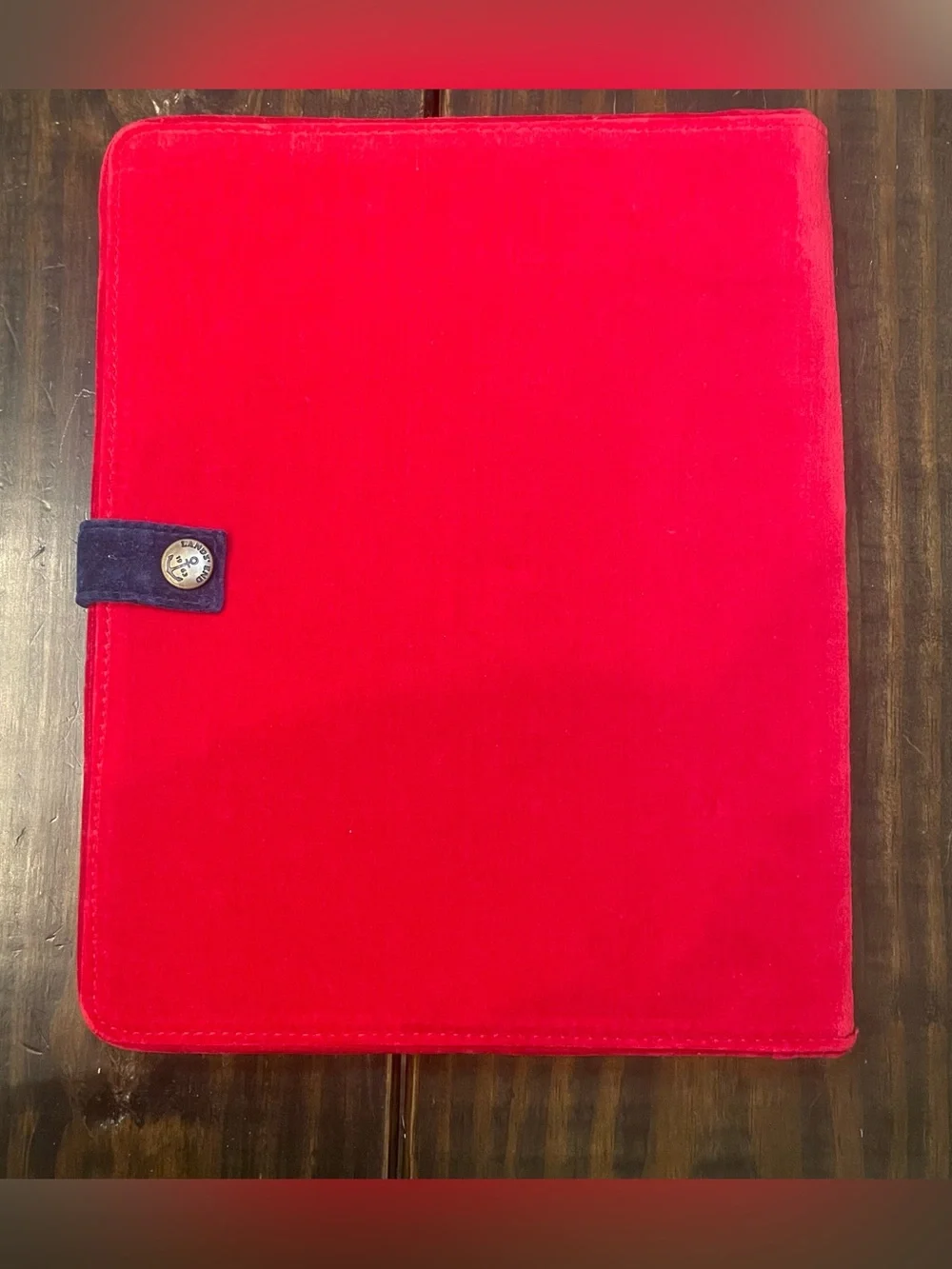 Lands' End Needlepoint “A” Monogram Red White and Blue Journal Cover